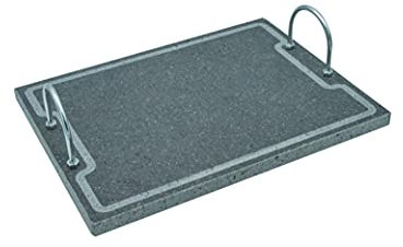 Lava Grill Plus 40x30cm BISTECCHIERA con Manici Pietra LAVICA ETNEA Piastra LEVIGATA per Forno E Barbecue Cottura Carne, Pesce, Verdura E Pizza Etna Stone & Design
