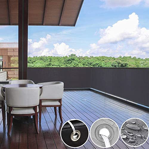 CHENG BalkonSichtschutz SeitenSichtschutz 90x600cm Balkon Sichtschutz Balkonabdeckung, 100% Privatsphäre, mit Ösen in div. Größen & Farben, Anthrazit