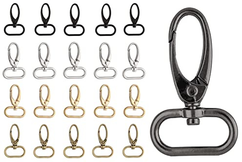5 Stück Premium - Karabinerhaken drehbar für Taschen Karabiner Haken Gurtbänder Schlüsselanhänger