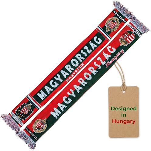 Generisch Hongrois Magyarország Écharpe en tricot pour Coupe du Monde EM Écharpe de football Écharpe culte, Vert, rouge, blanc., 145 x 18 cm