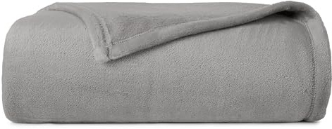 Casual Living 32588 Twin-Twin XL Size Fleece Bed Plush Blanket Home and Hotel Luxury Premium Collection Ultra-Soft Lightweight Blankets, Twin/Twin XL, Grey