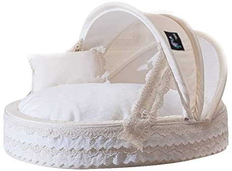 LOSTIS Haustierbett Hundebett Luxus Hund Haustier Nest Prinzessin Wiege Bett Haus Waschbar Haustier Bett Katze Innen Bett Zwinger Matte Kissen Für Kleine, Mittlere Hund Katzenbett Tierbett