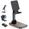 BHHB Supporto Telefono Universale Supporto Cellulare Scrivania Pieghevole per iPhone 15 14 13 12 11 Pro Xs Xr X 8, Huawei, Galaxy, alle Smartphones (Nero)