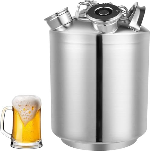 Loohacp Reinigungsbehälter DREI-Kopf, 10L Bierleitungsreinigungsgerät Edelstah mit Deckel,Bierfass Reinigungsbehälter Edelstahl Beer Cleaning Keg, Geeignet für Bars