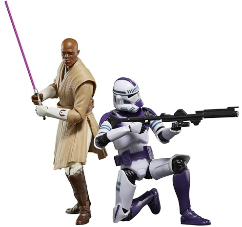 STAR WARS The Black Series Mace Windu & 187th Legion Clone Trooper 15 cm skala actionfigur set kloner av republiken (G0212)