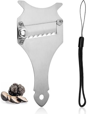 1 Piece Cheese Slicer, 1 Lanyard, Truffle Grater, Stainless Steel Cheese Slicer, Truffle Slicer with Adjustable Blade, Hand Held Cutting Tool, Portable Truffle Slicer