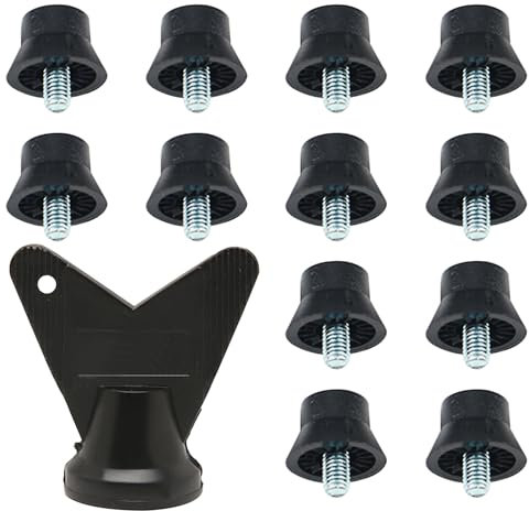 12PCS Schraubstollen Fussballschuhe Spikes FüR Sportschuhe Hohe KompatibilitäT FußBallschuh-Stollen Stark Und rutschfest FüR Track Schuhe Weitspringen Laufen Wandern, Mit SchraubenschlüSsel
