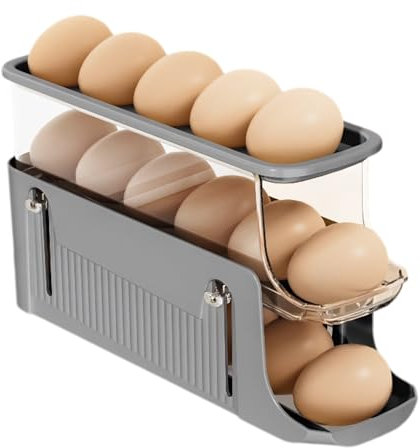 Tikxlafe Eierspender mit 3 Etagen, Eierhalter, Eier Organizer Behälter,Automatische Rolling Egg Dispenser für Kühlschrank Storage Rack,Platzsparend Egg Tray für Kühlschrank Küche
