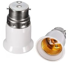 Y.W.Licht B22 to E27 Socket Converter Adapter bayonet cap to screw edison 0-250V Lamp Base for LED Bulbs Incandescent Bulbs CFL Bulbs e27 to b22 lamp holder Resistant No Fire Hazard(2 Pack)