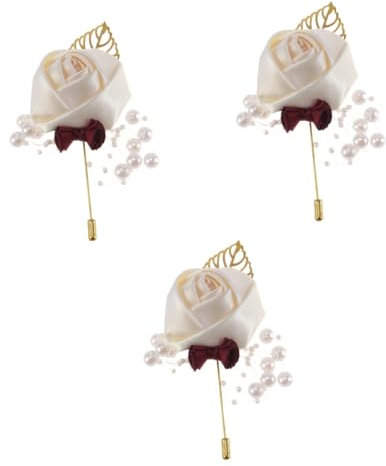 LIFKOME 3 Sets Anspruchsvolle Blumenbrosche Im Knopfloch Für Hochzeit Bräutigam Bankett Zubehör 2 Stück X 3