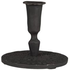 IB Laursen [W1025] Kerzenhalter f/1,3 cm Kerze m/Blockmuster handgefertigt, H: 7 Ø: 7,7