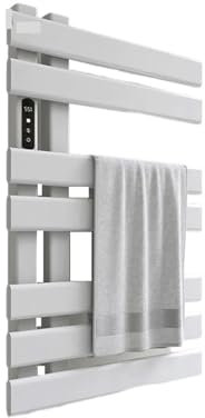 Toallero Radiador radiador toallero, Toallero eléctrico Negro/Blanco/Plateado con Temporizador y Control de Temperatura, Calentador de Toallas for Montar en la Pared, Accesorios de baño Inteligentes(