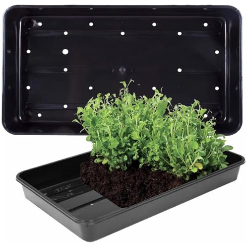 Plastic Heavy Duty Seed Trays With Strong Rim For Extra Rigidity | Seedling Growing Garden Greenhouse Germination Trays