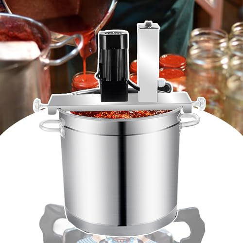 agreilduite Pentola Miscelatrice Elettrica 20-60L Automatica per Marmellate/Sughi/Chutney - Design Antiaderente con Raschiatore + velocità Regolabile + Compatibilità Fornelli (4 Misure Macchina),60L