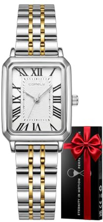 CIVO Damklocka Analog Liten Rostfritt Stål Klockor Kvarts Armband Vattentät Klassisk, Mode Gåvor för Kvinnor, Silver Guld, Standard