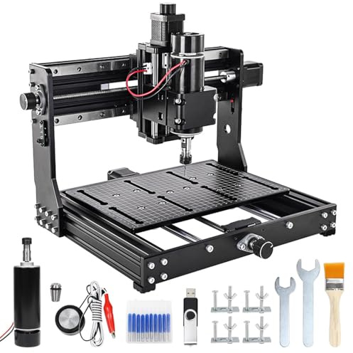 CNC Router Machine for Metal Wood Carving, Engraving and Milling Plastic/Acrylic - Includes Limit Switches and Controller