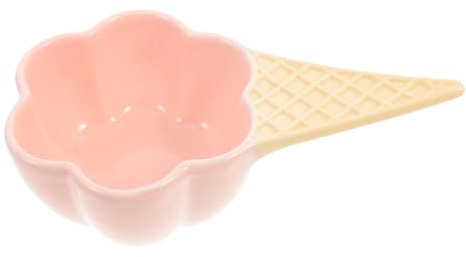 FUNNETOYU Tazón de Cerámica Rosa Diseño Compacto en Forma de Helado para Servir Aperitivos en Casa o Restaurante, Adecuado para Platos Pequeños y Postres