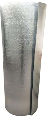 Panneaux réfléchissants thermiques à bulles en alu Rouleau isolant en feuille déflectrice de chaleur for radiateur, réflecteur thermique à double bulle en aluminium, plusieurs tailles(1x5m)