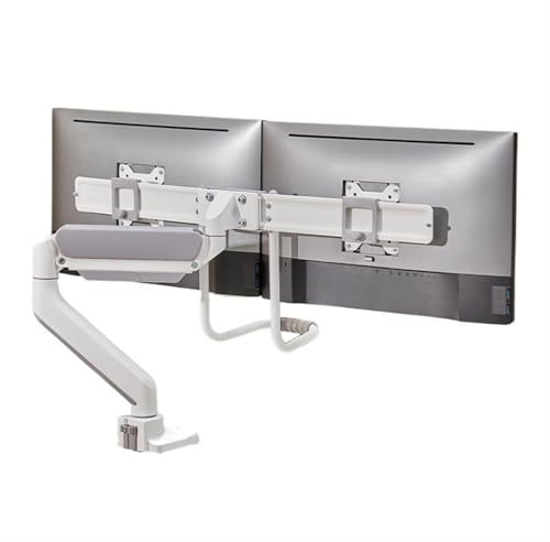 Professionnel Support de Bureau for Double Moniteur, Bras de Moniteur à Ressort à gaz réglable for 2 écrans jusqu'à 32 Pouces, 17,6 LB Ergonomique