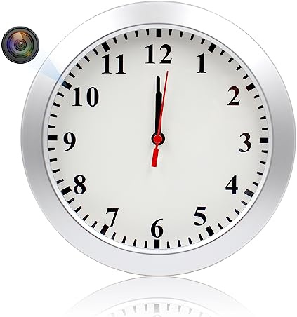 HJZJGG Spy Camera Wall Clock, HD1080P Video Recorder Security Hidden Cameras Nanny Cam Loop Recording Motion Detection Surveillance Camera for Home Office, No WiFi
