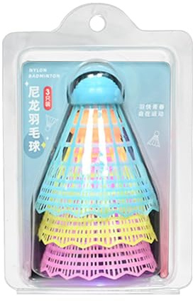 ulapithi Luminoso 3 Pezzi con Effetto Glow in The Dark | Set di Badminton da Giardino | Attrezzatura Allenamento Portatile Nylon per Bambini Adulti Giardino Spiaggia Pratica Gioco Principianti
