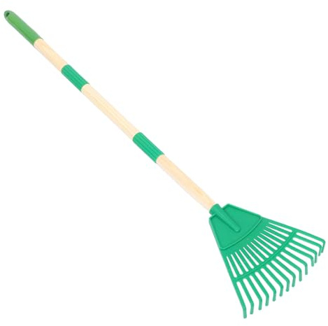 TOYANDONA Râteau à Feuilles Plastique 14 Dents Détachable 87 CM Vert Râteau de Jardin Léger Multifonction pour Pelouse Camping et Entretien des Massifs Arbustifs