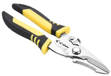 Anneome Pinza Spelafili Multifunzionale in Acciaio Inox Tronchesino e Micro Spelafili, Utensile Elettrico Molla per Taglio e Crimpatura, Strumento Professionale per Elettricisti e Fai da