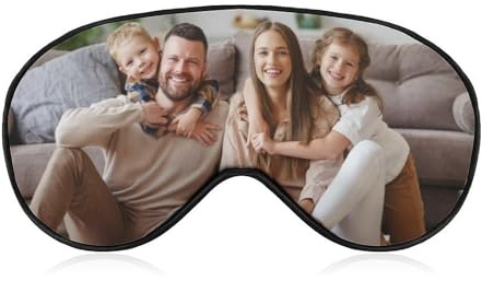 Individuelle Schlafmaske, Personalisierte Schlaf Augenmaske für Frauen Männer, weicher Satin, Augenbinde, elastisches Band, Nacht-Augenschatten, Lustige Geschenk, Fotogeschenk