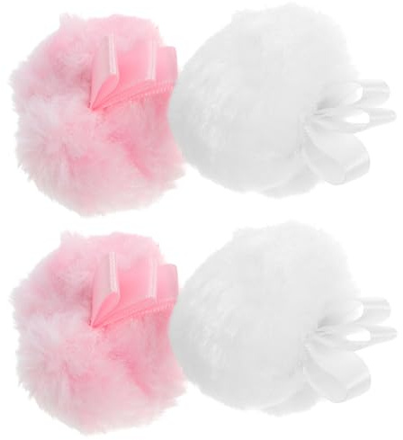 MAGICLULU Borlas de Maquillaje Secas 4 Unidades, Esponjas Redondas Suaves para Polvo Compacto y Rubor, Almohadillas Desmaquillantes Portátiles para Uso Facial en Casa y Varios estilos