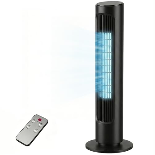 ARTETHYS Tower Fans for Bedroom, 40-Inch Standing Cooling Bladeless Fan with Remote, 70° Oscillating Floor Fan with 12H Timer, LED Display, 3 Speeds & 3 Modes, Quiet for Home Office