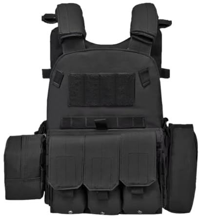 Gilet protettivo per bambini Airsoft, design di protezione tattica, 45 x 35 cm, attrezzatura per gilet protettivo da paintball, attrezzatura da combattimento protettiva con tasche multiple