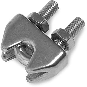 Drahtseilklemme 4mm Edelstahl (10 Stück) A4 AISI 316 DIN741 Stahlseil Klemme Seilklemme Drahtseilklemmen Bügelseilklemmen HEAVYTOOL
