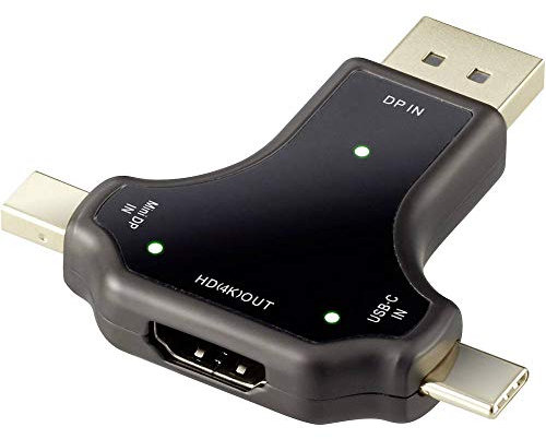 Renkforce RF-3846634 - Adaptador DisplayPort/HDMI (1 conector DisplayPort, mini DisplayPort, conector USB-C™)