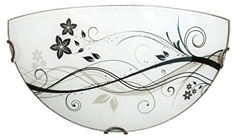 Lampe murale pour intérieur E27 - Applique plafonnier rond demi-lune - IP20 - Plafonnier design moderne fleur de lotus - Éclairage intérieur Moderne 32cm x 16cm multicolore