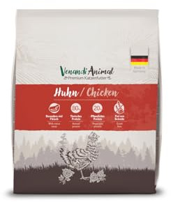 VenandiAnimal Comida de Calidad para Gatos - Pollo, con Carne de Ave Fresca, Comida Seca, sin Cereales, 1 Paquete (1 x 300 g)