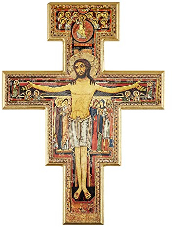 Gerffert Assisi Collection - San Damiano Wooden Crucifix with Hanger, 16-Inch