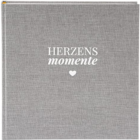 goldbuch 27 616 Fotoalbum Linum 2.0 Grau, Fotobuch 30 x 31 x 4 cm, Foto Album 60 weiße Seiten, Bilderalbum Einband Leinen, buchgebundenes Photoalbum mit Weißprägung, graues Photo Buch