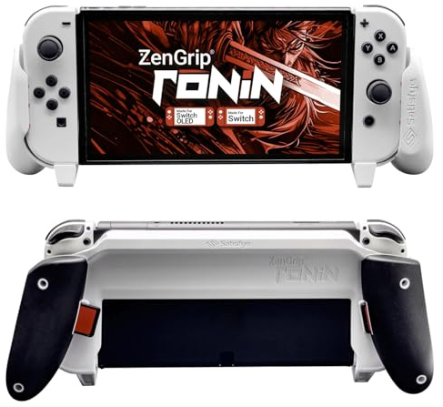 Satisfye ZenGrip Ronin White Dockable Switch Grip - Comfortable & Ergonomic, Joy Con & Switch Control