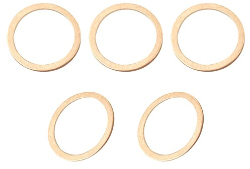 DTGN 25mmx31mmx1mm(IDxODxT) Piatto Rame Guarnizione Rondelle - 5Pz - Ottimo per Industriale Macchinario M24 Viti - Rame Piatto oring Guarnizioni