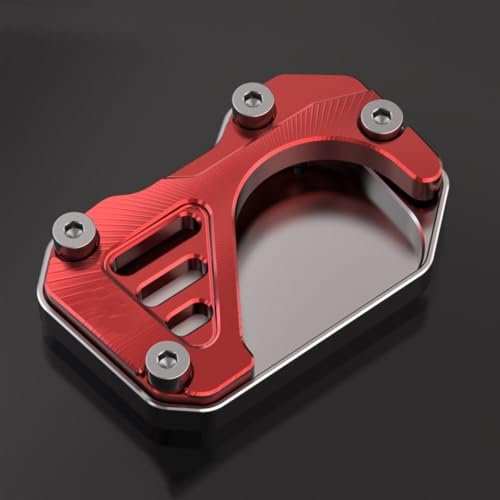 FEETOX Motorradständer Für Cross Für CUB 110 CC110 2023- Motorrad Kleine Fuß Unterstützung Seite Stehen Matte Seite Rahmen Verbreiterung Und Vergrößerung Pad Fußseitenständer (Color : Red)