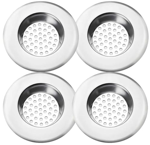4 Pcs Stainless Steel Sink Strainersink strainer shower drain hair Kitchen Sink Strainer Hair Catcher for Shower Drain Sink Plug Strainer 75mm Drain Hair Catcher for Kitchen, Bathroom, Bathtub