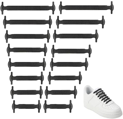 Vandomrise Lacci Scarpe Elastici, Impermeabile Lacci in Silicone, No Tie Lacci per bambini e adulti, Senza Nodo Stringhe Elastiche Lacci, per Piatti Scarpe Sneakerboots e Scarpe Casual, Nero