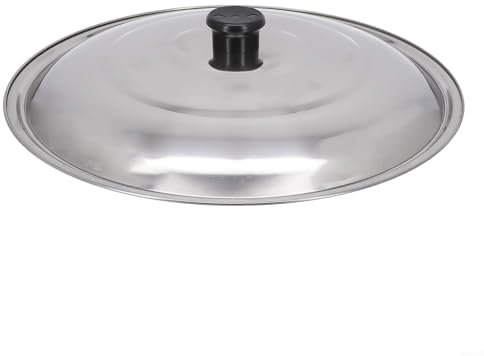 Couvercle Rond en Acier Inoxydable pour Casseroles et Poêles - Convient aux Poêles Plates de 32 cm, 34 cm, 36 cm de Diamètre, Wok, Ustensiles de Cuisine (34 cm)