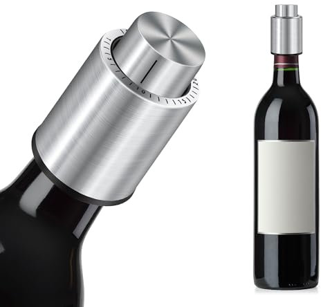 Bouchon de Vin Sous Vide Bouchon Bouteille Vin Réutilisable Wine Saver Stopper Gardez Le Vin Stoppers Vacuum Wine Bottles Stopper avec Echelle de Temps pour Amateurs de Vin