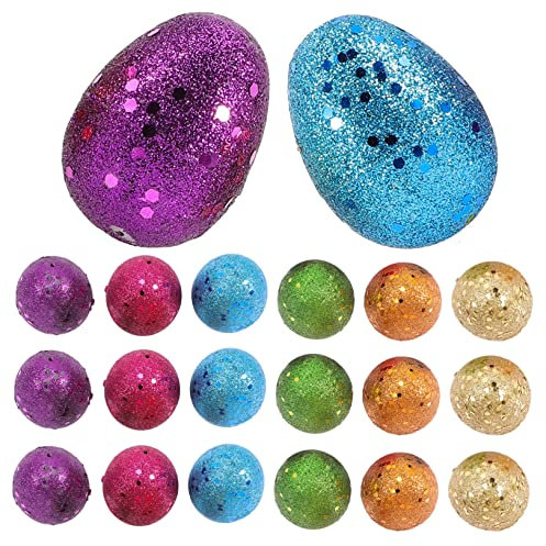 Operitacx 30pcs Easter Egg Shape Chocolate Candy Boxes Glitter Pattern Treat Boxes for Easter Decorations
