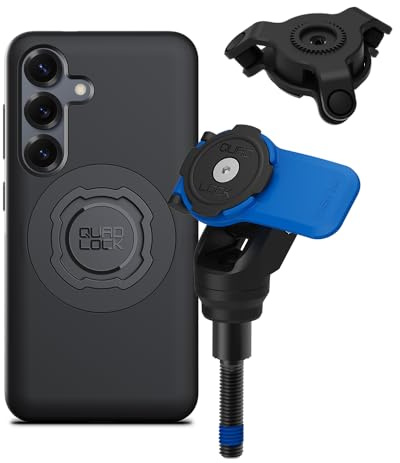QUAD LOCK Lenkerklemm-Schrauben Handyhalterung für Motorrad mit Vibrationsdämpfer und MAG-Hülle für Galaxy S25