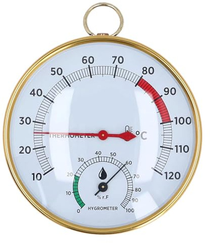 Bastu Temperaturmätare e Hygrometer Klart Glas Display Aluminium Vägg Monterad 2 i 1 Bastu Hygrotermograf Spa Rum
