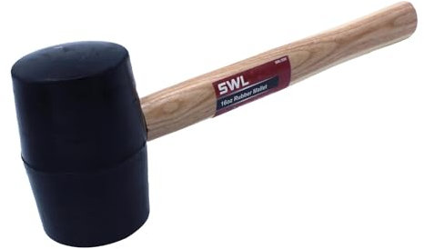 SWL 16oz Rubber Mallet | Durable Non-Marring Hammer for Woodworking, Carpentry, Auto Repair, and DIY Projects | Heavy Duty Rubber Head, Comfortable Handle for Precision