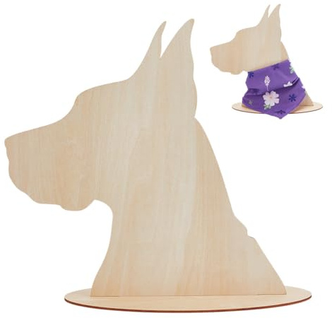 AHANDMAKER Dog Silhouette Display Stand Plywood Pet Scarf Display Cabinet Wood Pet Bib Cases Small Craft Show Photography Props with Easy Installation for Dog Accessory Bib Bandana Scarf Store Display