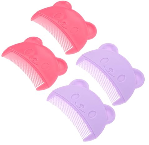 KOMBIUDA 4pcs Comb Plastic Fine Tooth Scalp Comb for Cradle Cap Treatment and Hair Grooming for Newborns and Boy Girl during Bathing